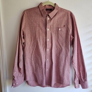 Used Men's Red ARSNL Button-Up Large Unique